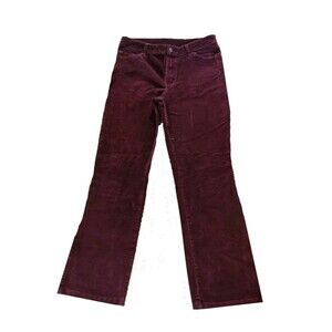St. Johns Bay Deep Ruby Bootcut Corduroy Pants Size 16P Normcore Minimalist